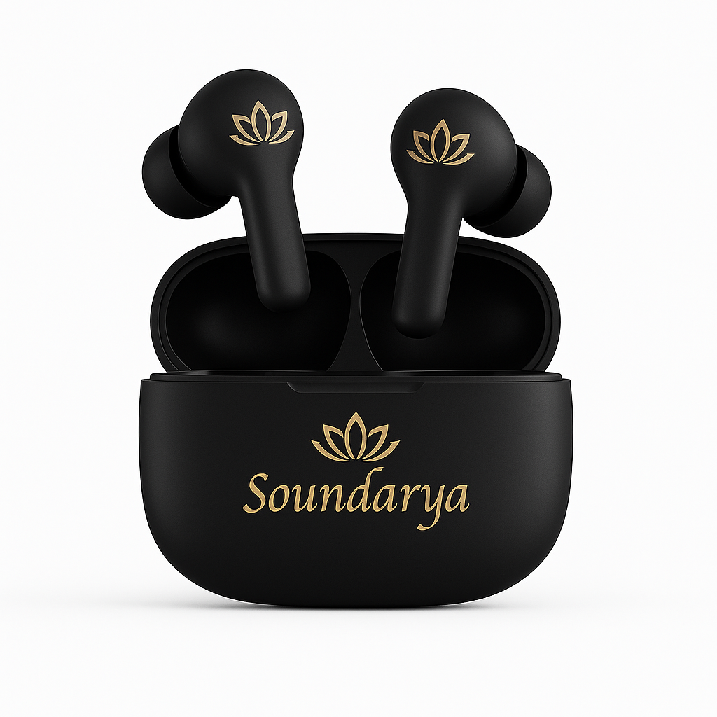 SOUNDARYA™ LotusPods Pro – 50 Hours Playtime | Deep Bass | Crystal Mic Calling